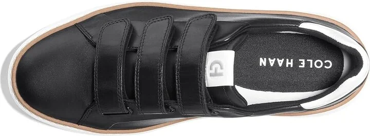 Cole Haan Grandpro Topspin Triple Strap Sneakers Women's Shoes Black/Optic White Croc Print : 5 B - Medium, Leather - Image 2