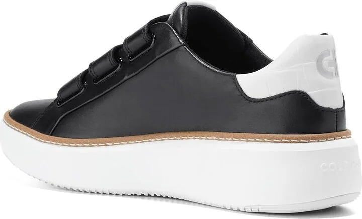 Cole Haan Grandpro Topspin Triple Strap Sneakers Women's Shoes Black/Optic White Croc Print : 5 B - Medium, Leather - Image 4