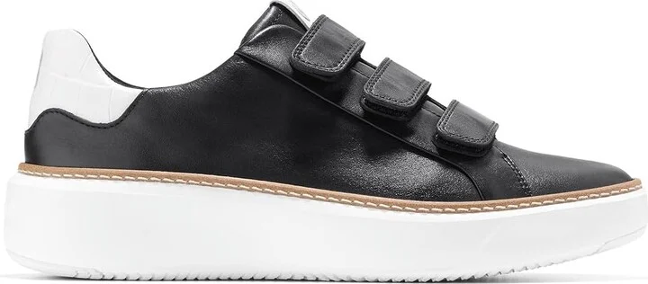 Cole Haan Grandpro Topspin Triple Strap Sneakers Women's Shoes Black/Optic White Croc Print : 5 B - Medium, Leather - Image 6