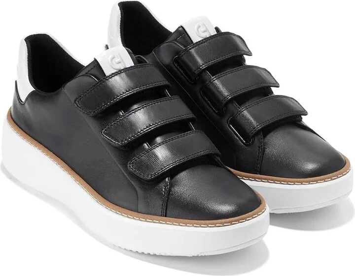Cole Haan Grandpro Topspin Triple Strap Sneakers Women's Shoes Black/Optic White Croc Print : 5 B - Medium, Leather