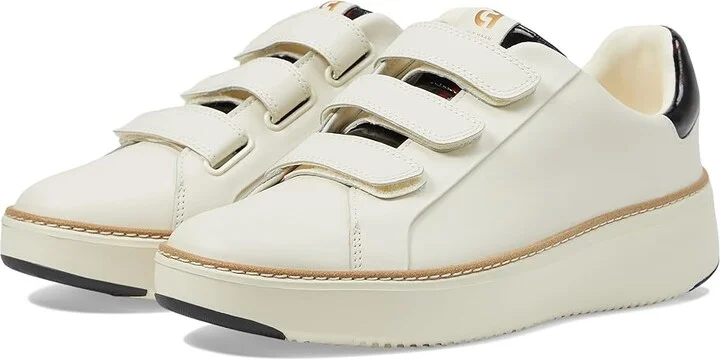 Cole Haan Grandpro Topspin Triple Strap Sneakers Women's Shoes Ivory/Tortoise Patent : 8 B - Medium, Leather