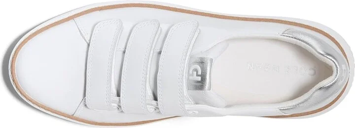 Cole Haan Grandpro Topspin Triple Strap Sneakers Women's Shoes Optic White/Silver : 9 B - Medium, Leather - Image 2