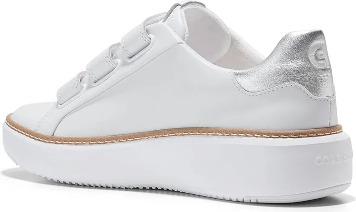 Cole Haan Grandpro Topspin Triple Strap Sneakers Women's Shoes Optic White/Silver : 9 B - Medium, Leather - Image 4