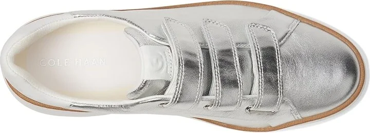 Cole Haan Grandpro Topspin Triple Strap Sneakers Women's Shoes Silver Talca/Opticptic White : 6.5 B - Medium, Leather - Image 2
