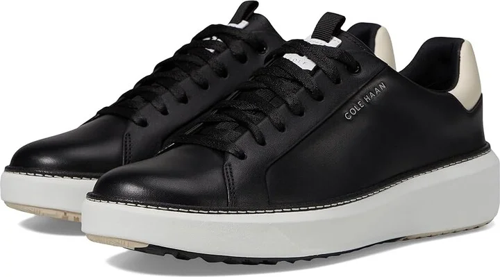 Cole Haan GrandPro Topspin Waterproof Golf Shoes Women's Shoes Black/Whitecap Gray/Optic White : 10 C - Wide, Leather/Rubber