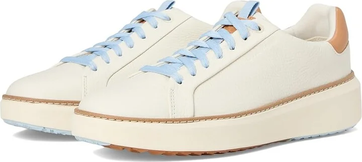 Cole Haan GrandPro Topspin Waterproof Golf Shoes Women's Shoes Ivory/Biscuit/Skyway : 5 B - Medium, Leather/Rubber
