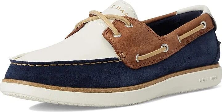 Cole Haan Grandpro Windward Boat Shoe Men's Lace-up Boots Dark Sequoia/Navy Blazer/Ivory : 10 D - Medium, Suede - Image 5