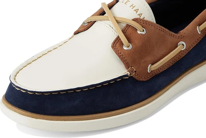 Cole Haan Grandpro Windward Boat Shoe Men's Lace-up Boots Dark Sequoia/Navy Blazer/Ivory : 10 D - Medium, Suede - Image 7