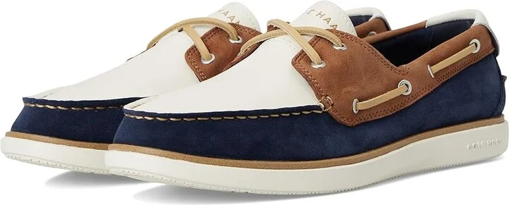 Cole Haan Grandpro Windward Boat Shoe Men's Lace-up Boots Dark Sequoia/Navy Blazer/Ivory : 10 D - Medium, Suede