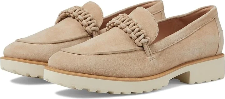 Cole Haan Greta Loafers Women's Flat Shoes Dark Latte Suede : 8 B - Medium, Leather