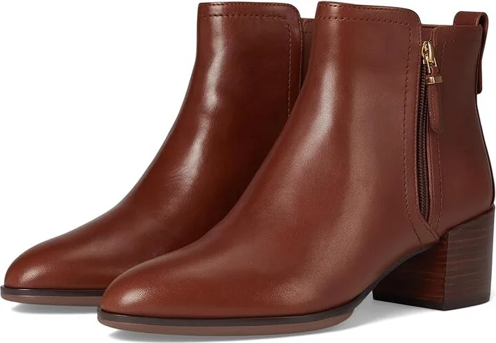 Cole Haan Haisley Ankle Bootie Women's Boots Dark Cuoio Leather : 11 B - Medium