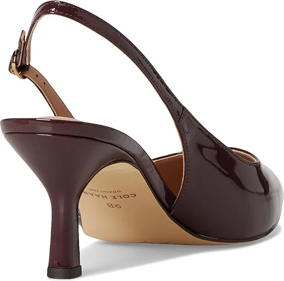 Cole Haan Hansell Sling Back Pumps High Women's Heels Black Garnet Patent Leather : 10 B - Medium - Image 4