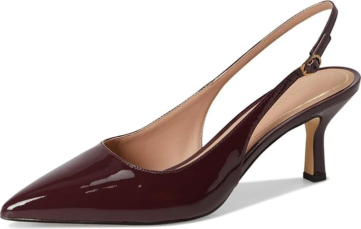 Cole Haan Hansell Sling Back Pumps High Women's Heels Black Garnet Patent Leather : 10 B - Medium - Image 5
