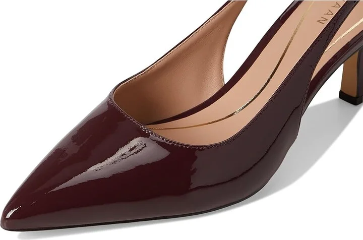 Cole Haan Hansell Sling Back Pumps High Women's Heels Black Garnet Patent Leather : 10 B - Medium - Image 7