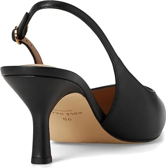 Cole Haan Hansell Sling Back Pumps High Women's Heels Black Leather : 9 B - Medium - Image 4