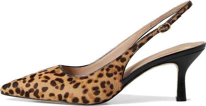 Cole Haan Hansell Sling Back Pumps High Women's Heels Leopard Print Hair Calf : 6 B - Medium, Leather - Image 6