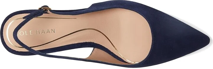Cole Haan Hansell Sling Back Pumps High Women's Heels Midnight Moon Suede : 6 B - Medium, Leather - Image 2