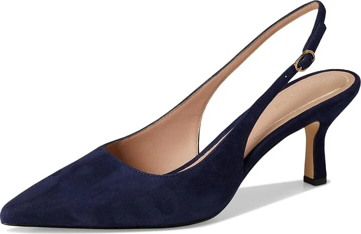 Cole Haan Hansell Sling Back Pumps High Women's Heels Midnight Moon Suede : 6 B - Medium, Leather - Image 5