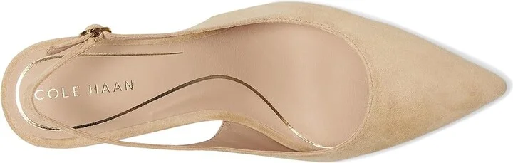 Cole Haan Hansell Sling Back Pumps High Women's Heels Tuscan Sand Suede : 6.5 B - Medium, Leather - Image 2