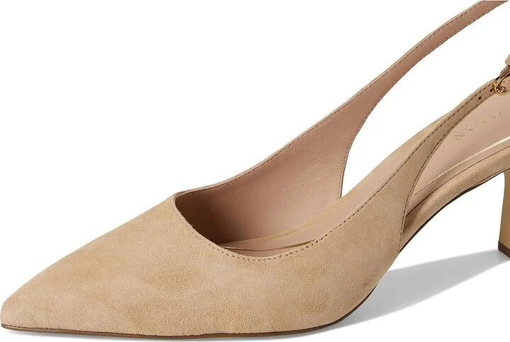 Cole Haan Hansell Sling Back Pumps High Women's Heels Tuscan Sand Suede : 6.5 B - Medium, Leather - Image 7