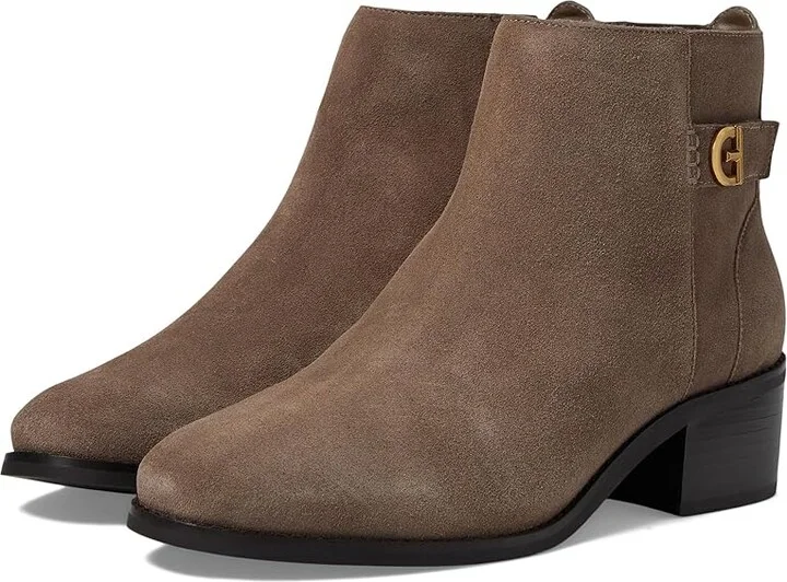 Cole Haan Holis Buckle Bootie Women's Boots Lava Suede : 6 B - Medium, Leather