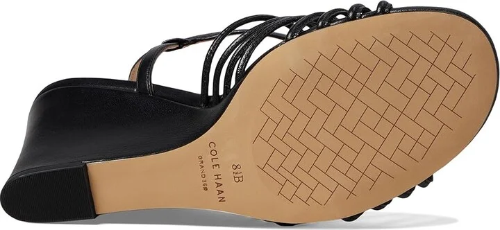 Cole Haan Jitney Knot Wedge Women's Sandals Black Leather : 11 B - Medium - Image 3