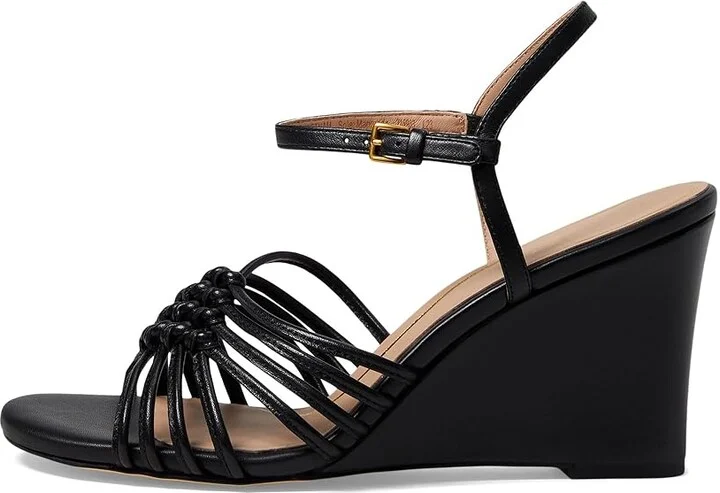 Cole Haan Jitney Knot Wedge Women's Sandals Black Leather : 11 B - Medium - Image 6