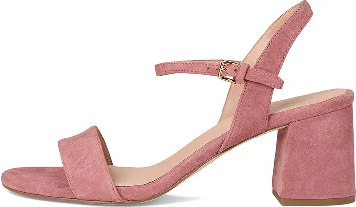 Cole Haan Josie Block Heel Sandal (65 Mm) Women's Dress Sandals Rouge Suede : 8.5 B - Medium, Leather - Image 6