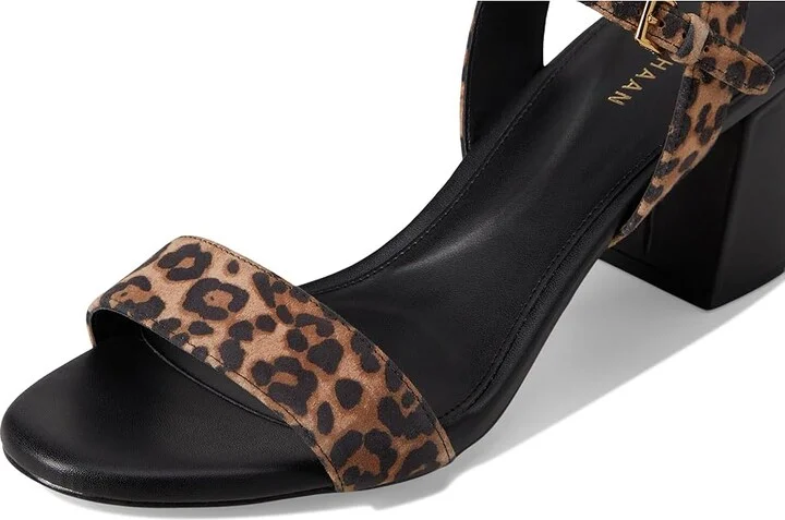 Cole Haan Josie Block Heel Sandals (65mm) Women's Sandals Leopard Print Suede : 10 B - Medium, Leather - Image 7