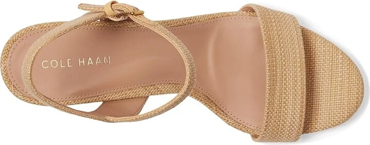 Cole Haan Josie Block Heel Sandals (65mm) Women's Sandals Raffia : 9.5 B - Medium, Leather - Image 2