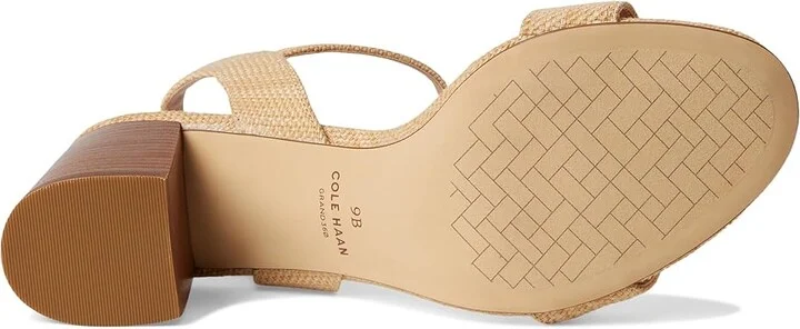 Cole Haan Josie Block Heel Sandals (65mm) Women's Sandals Raffia : 9.5 B - Medium, Leather - Image 3
