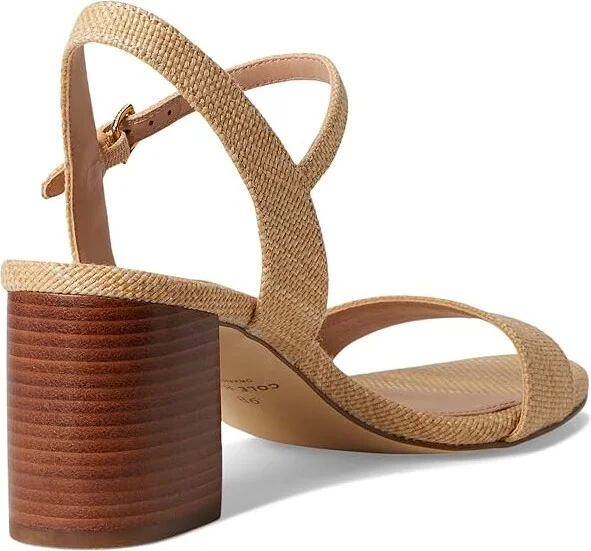 Cole Haan Josie Block Heel Sandals (65mm) Women's Sandals Raffia : 9.5 B - Medium, Leather - Image 4