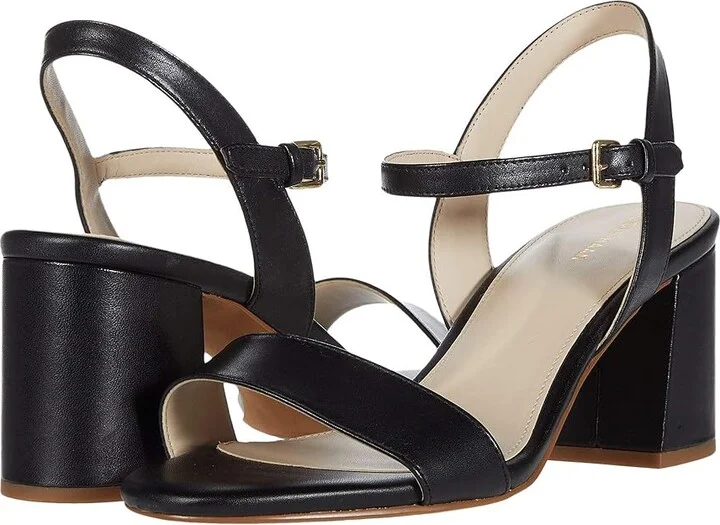 Cole Haan Josie Block Heel Sandals 65mm Women's Shoes Black Leather : 10 B - Medium