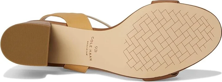 Cole Haan Josie Block Heel Sandals 65mm Women's Shoes British Tan Leather : 9.5 B - Medium, Rubber - Image 3