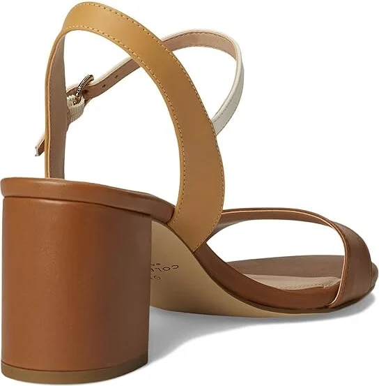 Cole Haan Josie Block Heel Sandals 65mm Women's Shoes British Tan Leather : 9.5 B - Medium, Rubber - Image 4