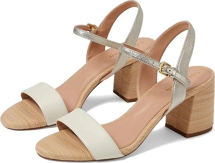 Ivory,soft Gold Leather,natural Woven