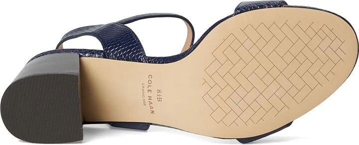 Cole Haan Josie Block Heel Sandals 65mm Women's Shoes Midnight/Snake Print : 8 B - Medium, Leather - Image 3