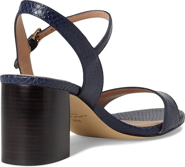 Cole Haan Josie Block Heel Sandals 65mm Women's Shoes Midnight/Snake Print : 8 B - Medium, Leather - Image 4
