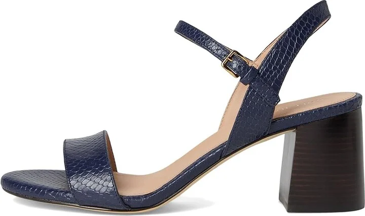 Cole Haan Josie Block Heel Sandals 65mm Women's Shoes Midnight/Snake Print : 8 B - Medium, Leather - Image 6