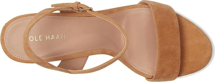 Cole Haan Josie Block Heel Sandals 65mm Women's Shoes Striped Raffia/Biscuit Leather : 10.5 B - Medium - Image 2