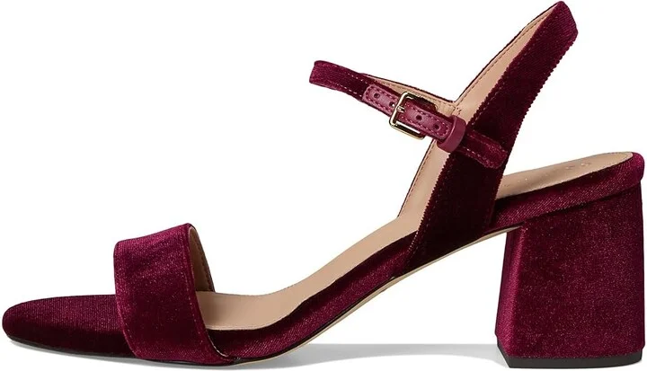 Cole Haan Josie Block Heel Sandals 65mm Women's Shoes Wine Velvet : 5.5 B - Medium, Rubber - Image 6