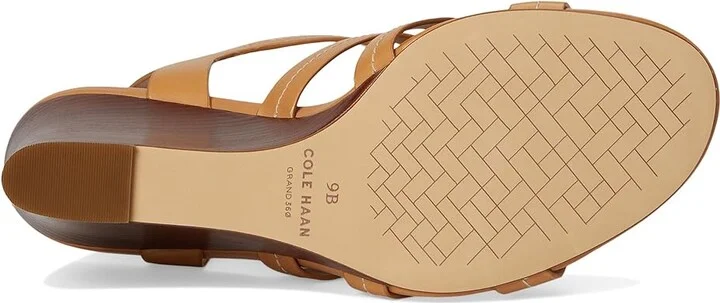 Cole Haan Josie Fisherman Wedge Sandals Women's Sandals Biscuit Leather : 7 B - Medium, Leather/Rubber - Image 3