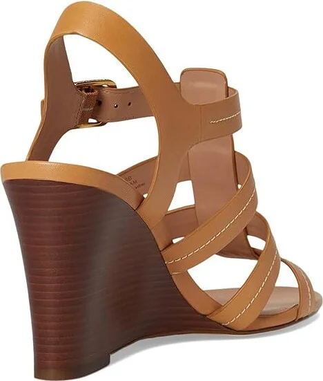 Cole Haan Josie Fisherman Wedge Sandals Women's Sandals Biscuit Leather : 7 B - Medium, Leather/Rubber - Image 4