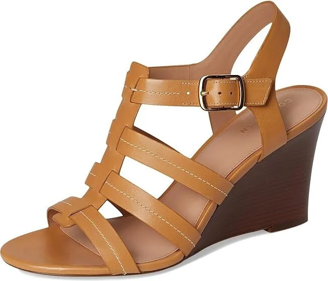 Cole Haan Josie Fisherman Wedge Sandals Women's Sandals Biscuit Leather : 7 B - Medium, Leather/Rubber - Image 5