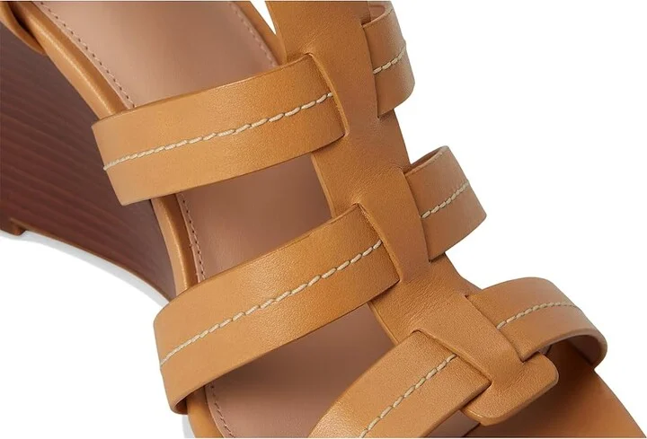 Cole Haan Josie Fisherman Wedge Sandals Women's Sandals Biscuit Leather : 7 B - Medium, Leather/Rubber - Image 7