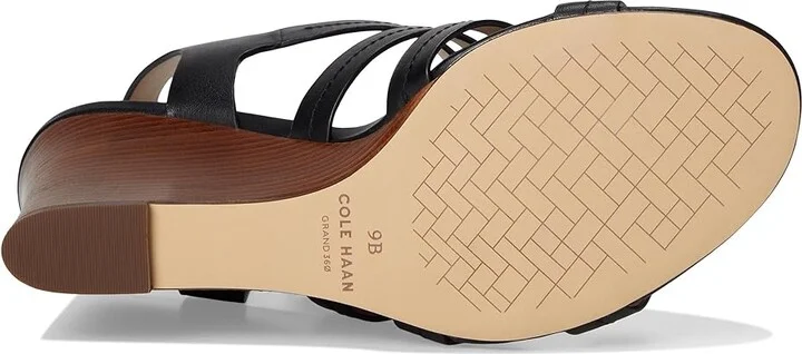 Cole Haan Josie Fisherman Wedge Sandals Women's Sandals Black Leather : 5.5 B - Medium, Leather/Rubber - Image 3
