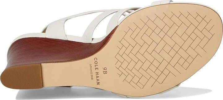Cole Haan Josie Fisherman Wedge Sandals Women's Sandals Ivory Leather : 8 B - Medium, Leather/Rubber - Image 3