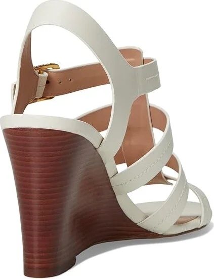 Cole Haan Josie Fisherman Wedge Sandals Women's Sandals Ivory Leather : 8 B - Medium, Leather/Rubber - Image 4