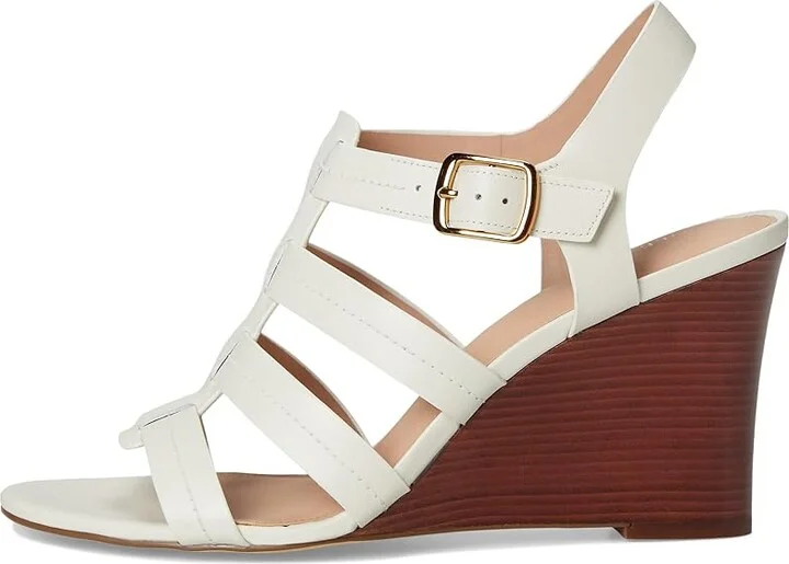 Cole Haan Josie Fisherman Wedge Sandals Women's Sandals Ivory Leather : 8 B - Medium, Leather/Rubber - Image 6