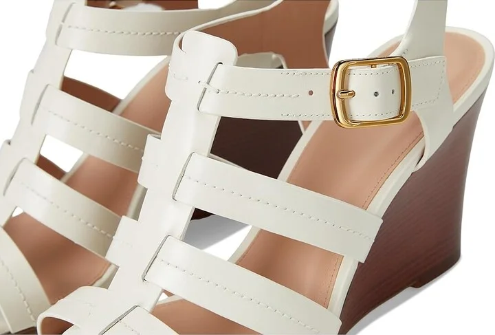 Cole Haan Josie Fisherman Wedge Sandals Women's Sandals Ivory Leather : 8 B - Medium, Leather/Rubber - Image 7